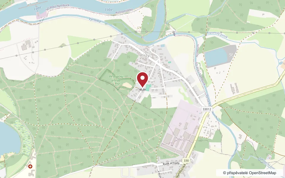 Mapa okolí: Venku v Pístech u Nymburka